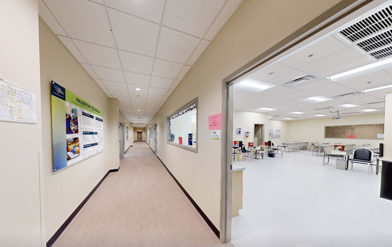 Pima Medical Institute hallway leads you to your new career in the medical field.