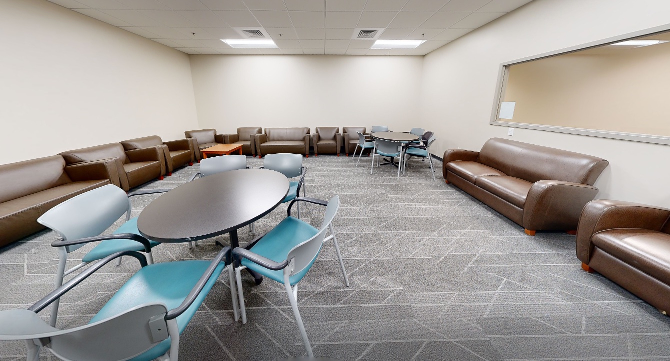 The lounge areas are a great place to study and compare notes.